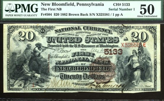 1882 $20 NB NEW BLOOMFIELD PA